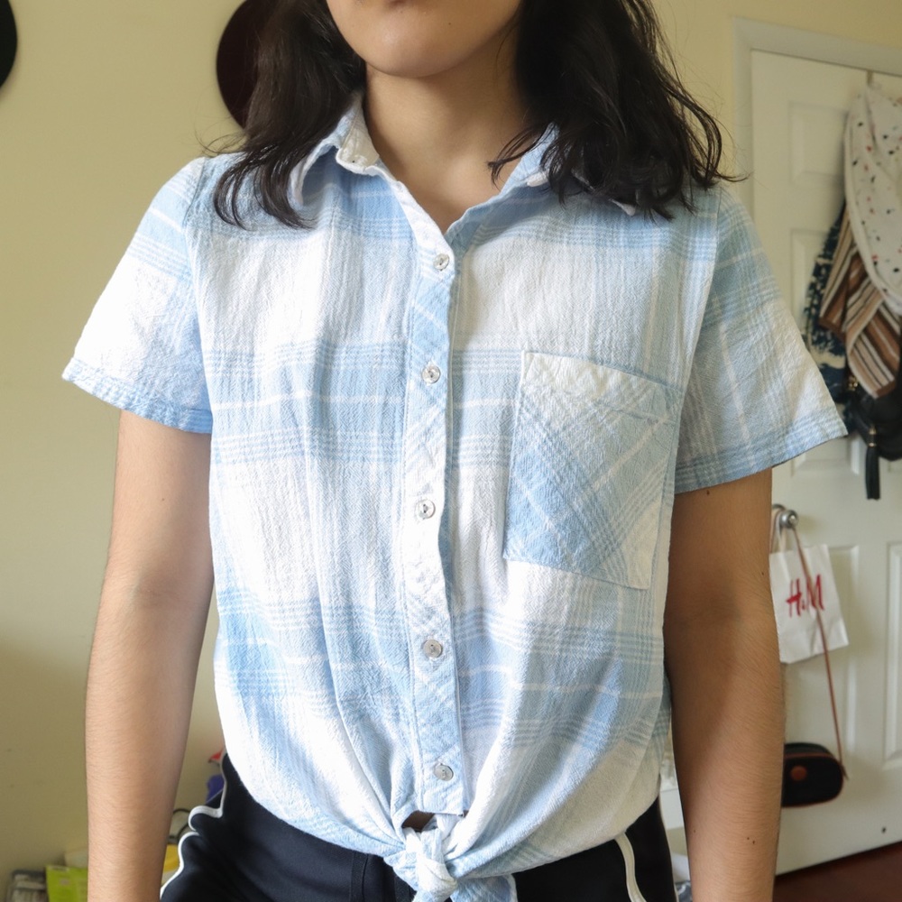 Baby Blue Gingham Blouse